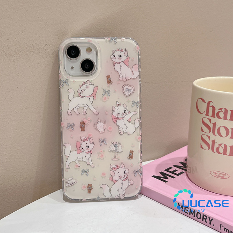 กระต่ายแมวเคสโทรศัพท์สําหรับ IPhone 14Pro Max เคสโทรศัพท์ 11 12 13Mini 13Pro Max 15Plus XR XS Max 6 7 8 Plus SE2020 หมี IPhone 15ProMax ฝาครอบโทรศัพท์พร้อมสร้อยข้อมือ ZBD - รูปที่ 6