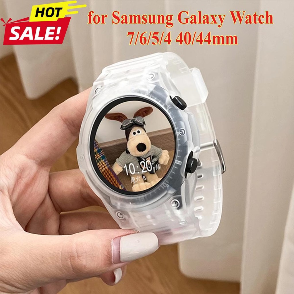 Tpu กรอบสําหรับ Samsung Galaxy Watch 7/6/5/4/FE 40 มม.44 มม.สายรัดข้อมือสายรัดข้อมือกันชนกรณี