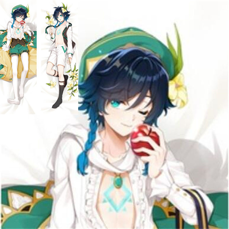 เกม Genshin Impact Venti หมอน Dakimakura Otaku 2-Side โยนเบาะหมอนกรณีเท่านั้นปลอกหมอน