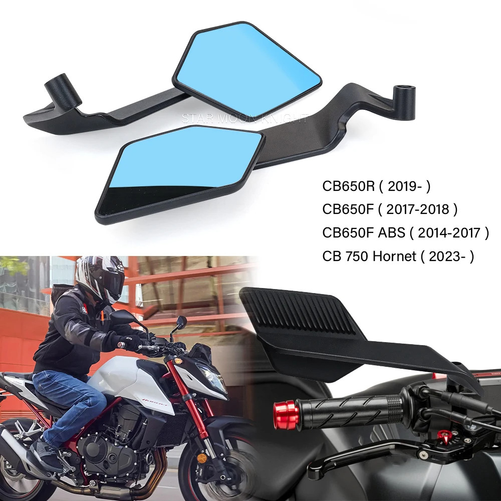 กระจกมองหลังรถจักรยานยนต์ชุดสําหรับ Honda CB650R CB 650R CB650F CB 750 Hornet 750 Stealth ปรับ Anti-