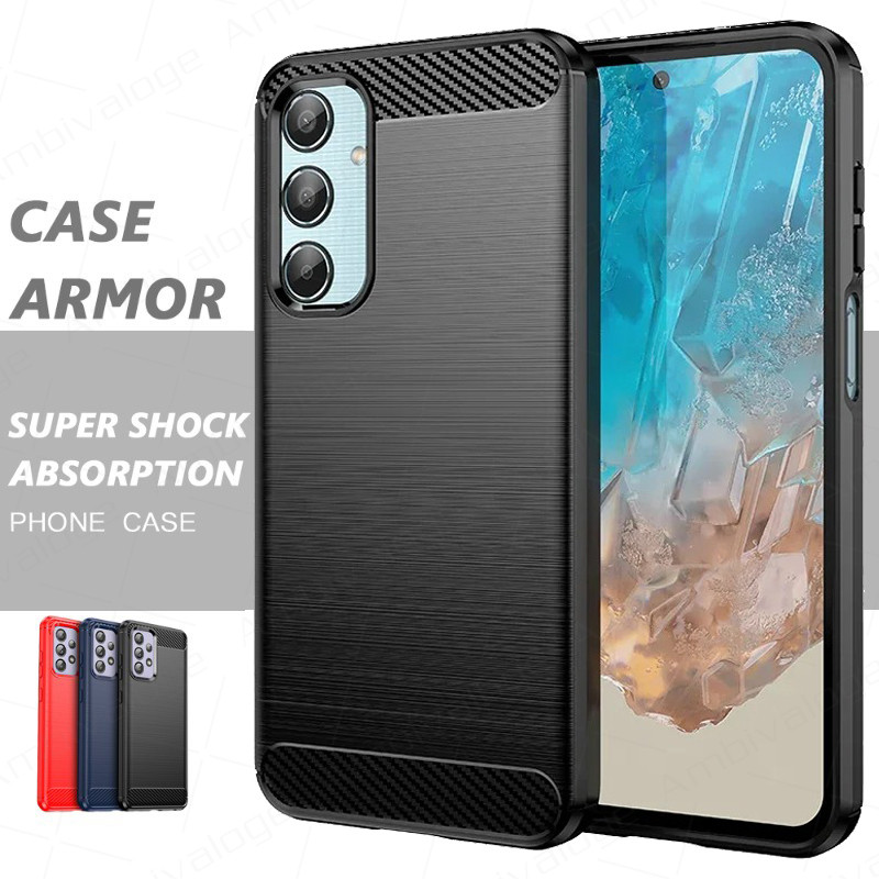 เคสโทรศัพท์มือถือ TPU แบบนิ่ม คาร์บอนไฟเบอร์ สําหรับ SAMSUNG Galaxy A15 A25 A35 A55 A16 A26 A36 A56 A05 A06 5G
