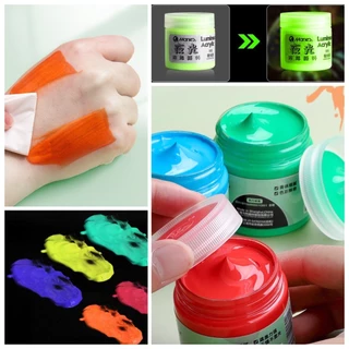 🌈 สีอะคริลิค เรืองแสง สีสะท้อนแสง สีเรืองแสง ขนาด 50 ml ขวดใหญ่พิเศษ นีออน พรางหน้า เพ้นท์หน้า บอดี้เพ้นท์ 🌈