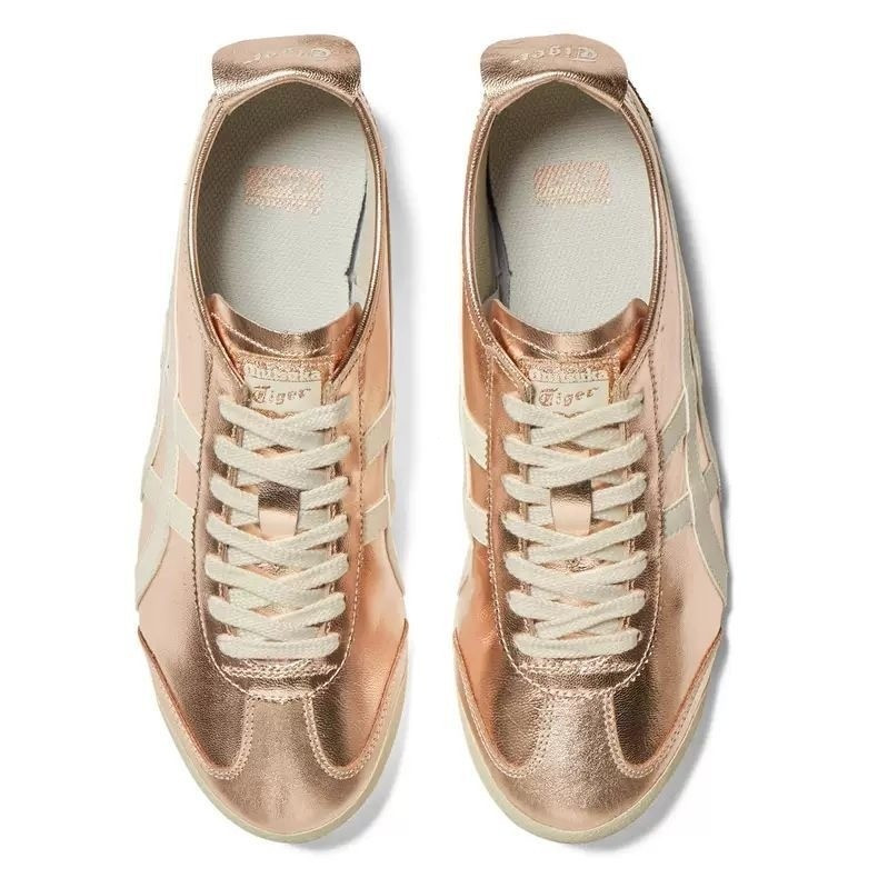 Onitsuka Champagne Gold Mexico 66 รองเท้าผ้าใบรองเท้าลําลองผู้ชายผู้หญิง