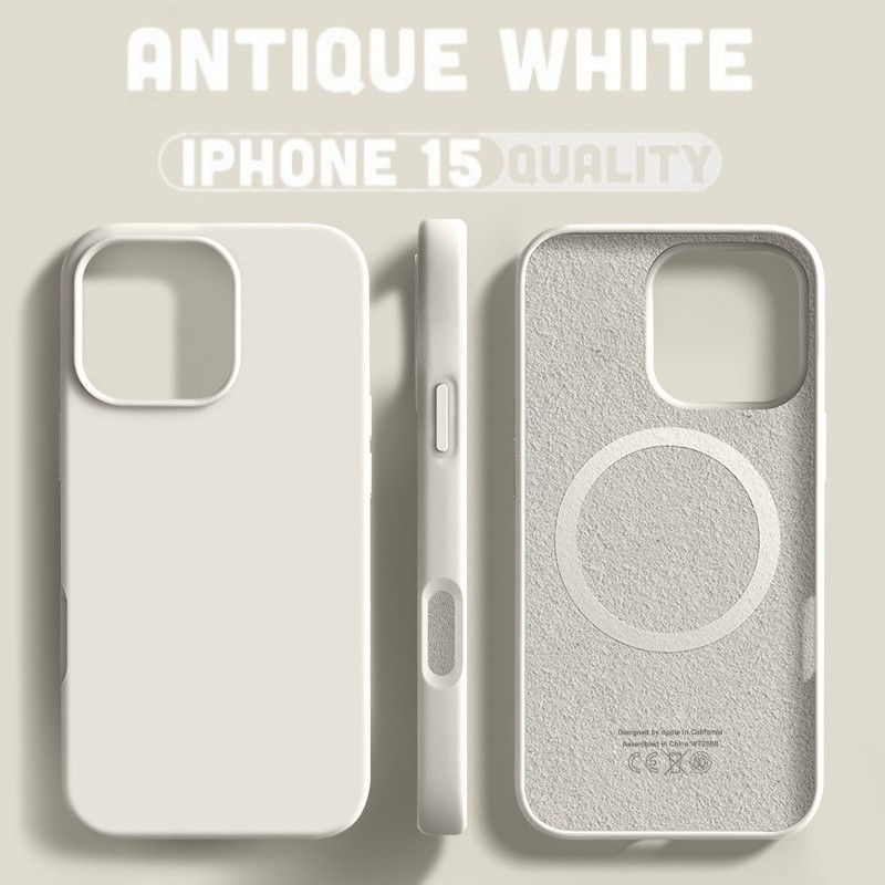 สีทึบซิลิโคนเหลวแม่เหล็กชาร์จกรณีโทรศัพท์สําหรับ ไอโฟน 11 12 13 14 15 16 มือโปร สูงสุด บวก นุ่มในตัวสักหลาดปกหลังผิวรู้สึกปลอกกันกระแท