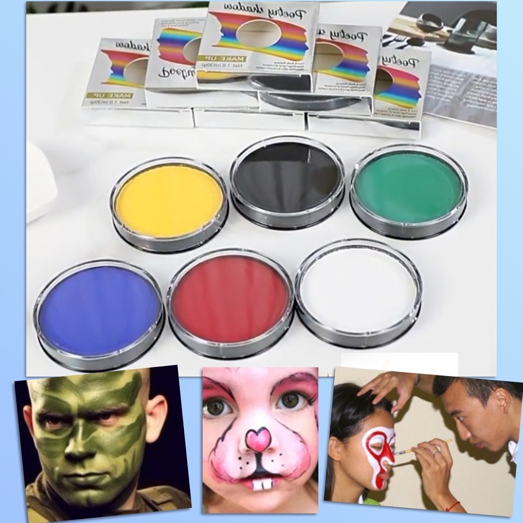 🔺 สีน้ำ ทาหน้า สีพรางหน้า เพ้นท์หน้า สีทาหน้า บอดี้เพ้นท์ กิจกรรมปาร์ตี้ ภาคสนาม ไร้สารพิษ ล้างออกง่าย เกรดพรีเมี่ยม 🔺