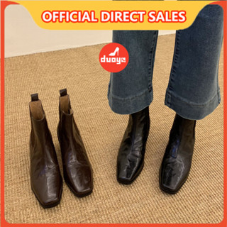 ผมตรงจากโรงงาน duoya ~ [พร้อมสต็อก] สบายมาก ~! รองเท้าบูทสั้…