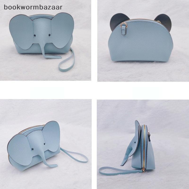 [BOK] แฟชั่นเกาหลีใหม่สีทึบหนัง PU กระเป๋าโทรศัพท์ Mini Elephant กระเป๋าสะพายข้างสุภาพสตรีน่ารักกระเป๋าลําลองสําหรับผู้หญิง [TH]