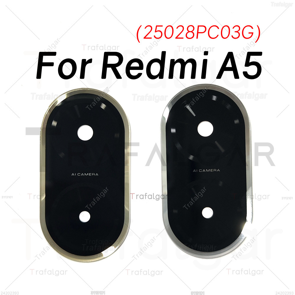 เลนส์กล้องด้านหลังด้านหลังสําหรับ Xiaomi Redmi A5 4G เปลี่ยนฝาครอบกล้องพร้อมสติกเกอร์กาว 25028PC03G