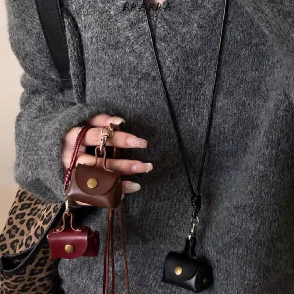 BRB ห้อยคอกระเป๋าใส่เหรียญสร้อยคอ,จี้หนังกระเป๋าหูฟัง,แฟชั่นผู้หญิงสร้อยคอผู้หญิง