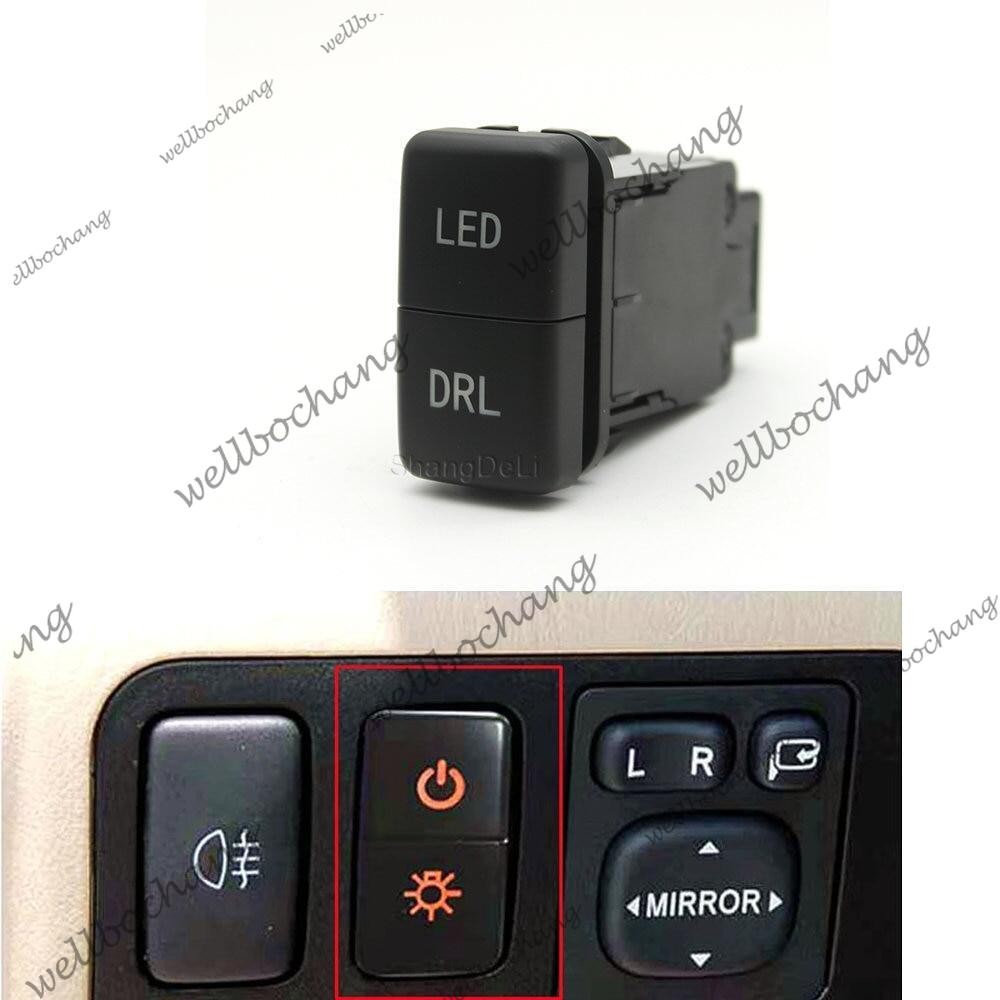 1PC รถ Dual LED Light หมอกโคมไฟบาร์ปิดปุ่มสวิทช์ Fit สําหรับ Toyota FJ Land Cruiser Prado 120 LC100 