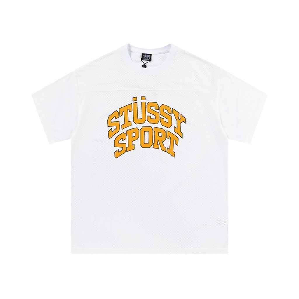 Stussy Sport Mesh Football Jersey สีดํา/ขาว/เขียว