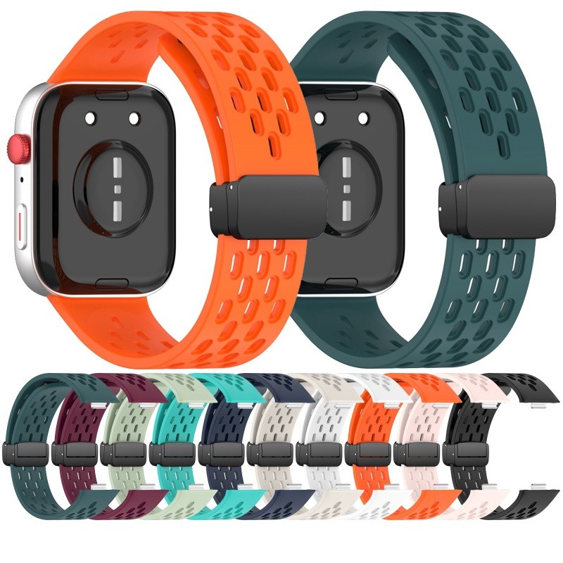 HUAWEI WATCH FIT 3 4 Pro สาย สายรัดแม่เหล็กสายรัดข้อมือสีสันสดใสสายรัดกีฬาสายรัดข้อมือสร้อยข้อมือซิลิโคนอ่อนนุ่ม HUAWEI WATCH FIT3 FIT4 Pro