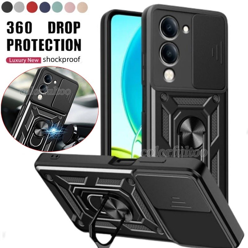 Vivo Y04 4G 2025 เกราะกันกระแทกสําหรับ Vivo Y04 Y 04 Y 03 Y03T VivoY04 4G 5G สไลด์กลับเลนส์กล้องปกป้