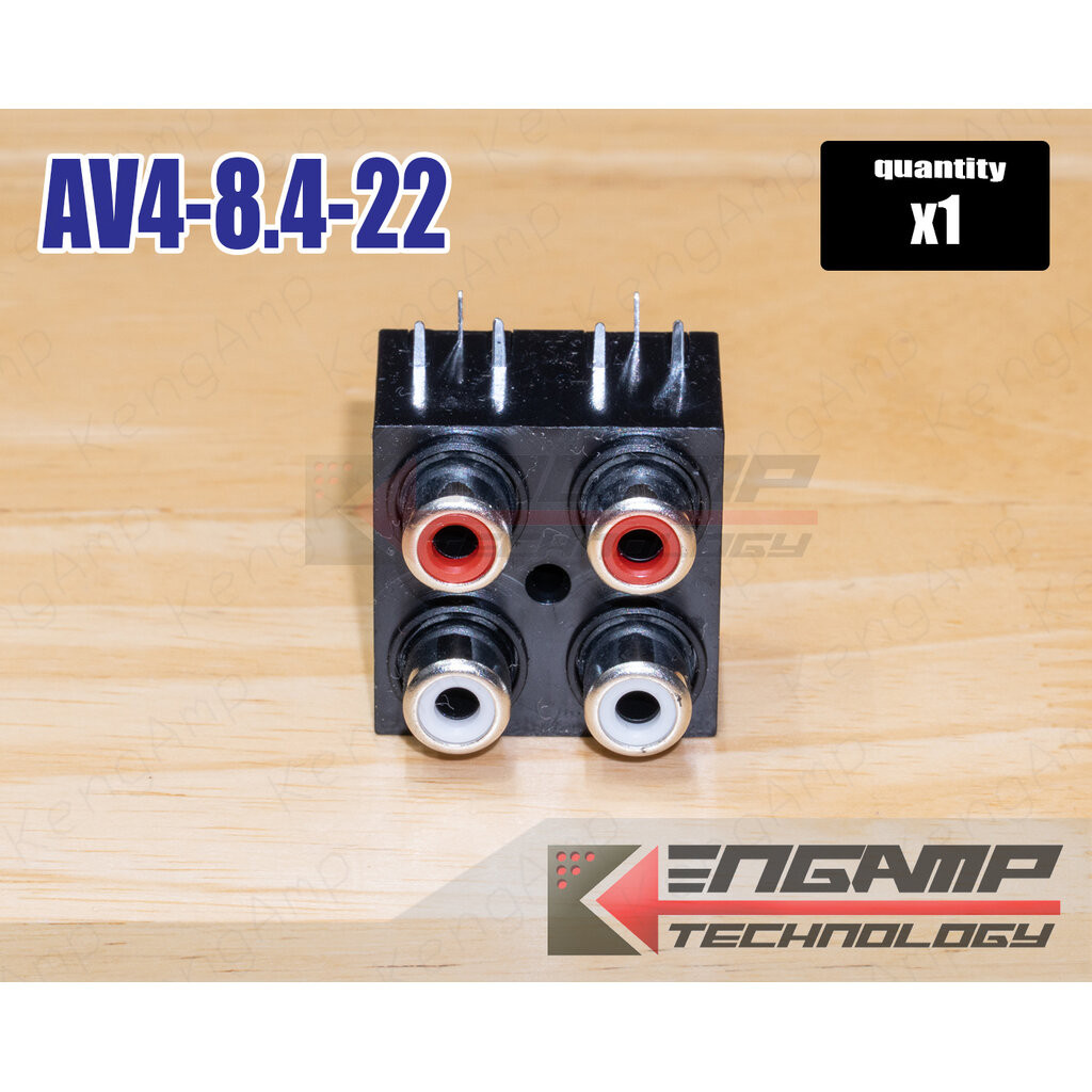 (1ตัว) [PJ] AV4-8.4-22 AV4-8.4-22 สีดำ ปิดหลัง แจ็ค RCA 4P ติดแท่นขาลงปริ้น