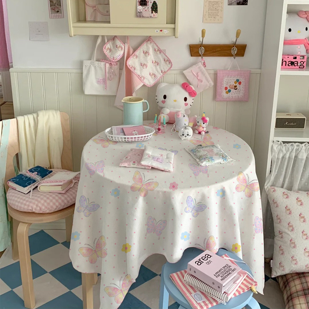 สไตล์อินสตาแกรม โต๊ะทำงาน โต๊ะกาแฟ โต๊ะรับประทานอาหาร ผ้ากันฝุ่น โต๊ะกลม โต๊ะแต่งหน้า - รูปที่ 4