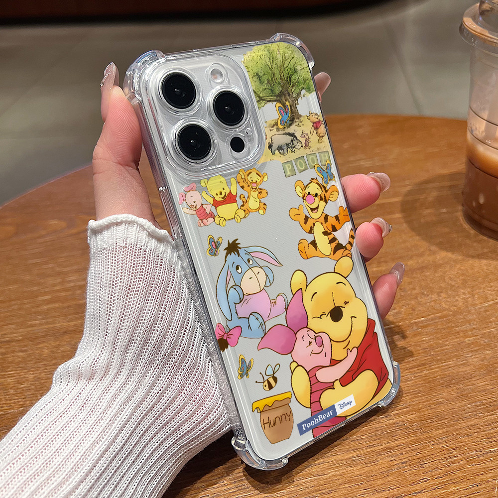 การ์ตูนวินนี่เดอะพูห์หมีปลอกสําหรับvivo Y78 Y77 Y76 Y50 Y38 Y36 Y35 Y28 Y27 Y22S Y21 Y20 Y19S Y17S Y17S Y17 V40 V30 V29 V27E V27E V25 V25 V23 Anti-fall 5G 5Gฝาครอบโทรศัพท์นุ่ม - รูปที่ 3