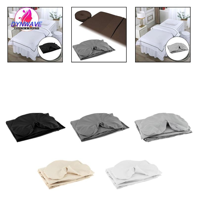 [Dynwave2] 3 ชิ้น Beauty Table Sheet Set Washable Face Cradle Cover for Massage Table SPA