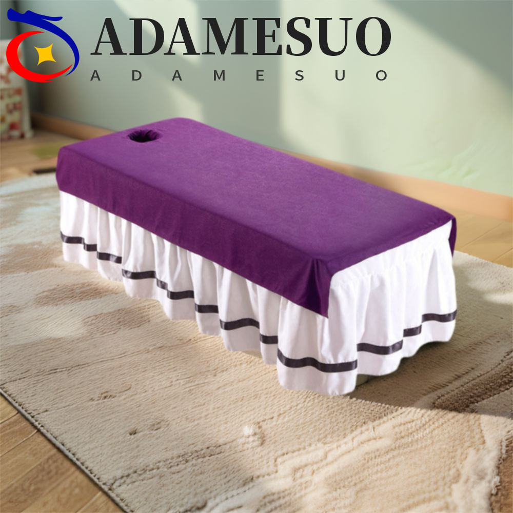 Adamesuo ผ้าปูที่นอนร้านเสริมสวย, สบายมีรูผ้าคลุมเตียงเตียงนวด, ทําความสะอาดง่ายกันน้ํามันล้างทําความสะอาดได้ Soft SPA ผ้าคลุมเตียง Clubhouse