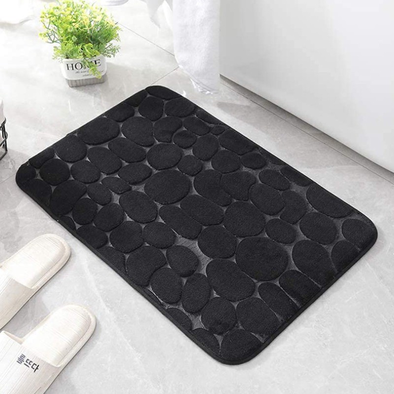 COD พรมห้องน้ำกันลื่นสุดนุ่ม แห้งไว-ซับน้ำดี ลายหินทนทาน 40*60cm
