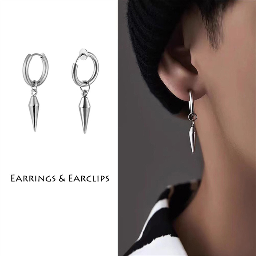 1 ชิ้น Unisex Punk Gothic สแตนเลส Drop ต่างหู Studs สําหรับผู้หญิงผู้ชาย Gothic Street Pop Hip Hop Rock หูเครื่องประดับของขวัญ