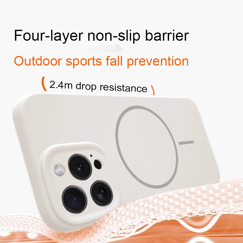 ซิลิโคนเหลวmatte Softเคสโทรศัพท์สําหรับiPhone 11 12 13 14 15 16 Pro Max 14 15 16 Plus X Xs XR Xs Maxสีชมพูแม่เหล็กกันกระแทก - รูปที่ 6