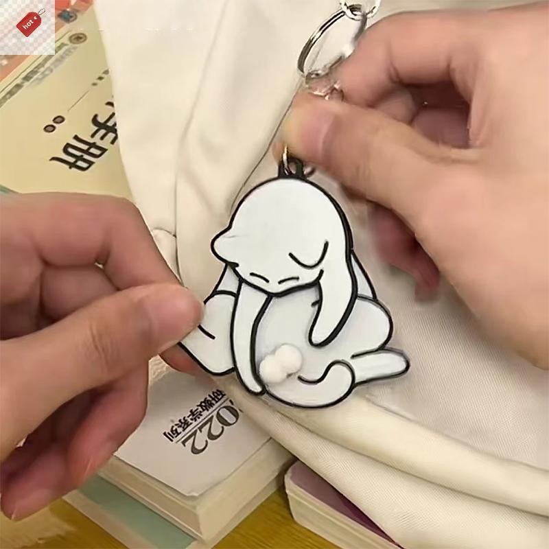 ALIK Creative ดึงเล่นไข่พวงกุญแจจี้น่ารักและตลกหมุนได้อะคริลิคกระเป๋าจี้สําหรับผู้หญิงพวงกุญแจกระเป๋าอุปกรณ์เสริม TH