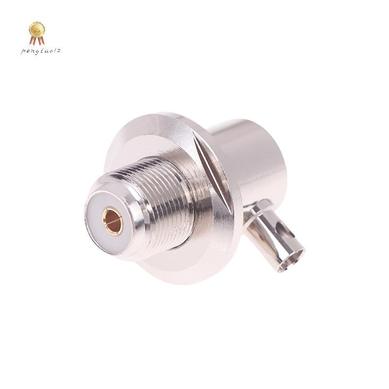 Pengatao12 1pcs Connector UHF SO239 แจ็คหญิง Nut Bulkhead Crimp RG58 RG142 LMR195 มุมขวา RF Coaxial Wire Terminals ใหม่