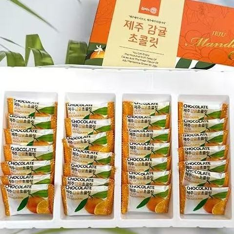 Jeju Chocolate ของว่างเกาหลี Mellow Jekiss Greasy Christmas บรรจุภัณฑ์อิสระ ของที่ระลึก Citrus นําเข