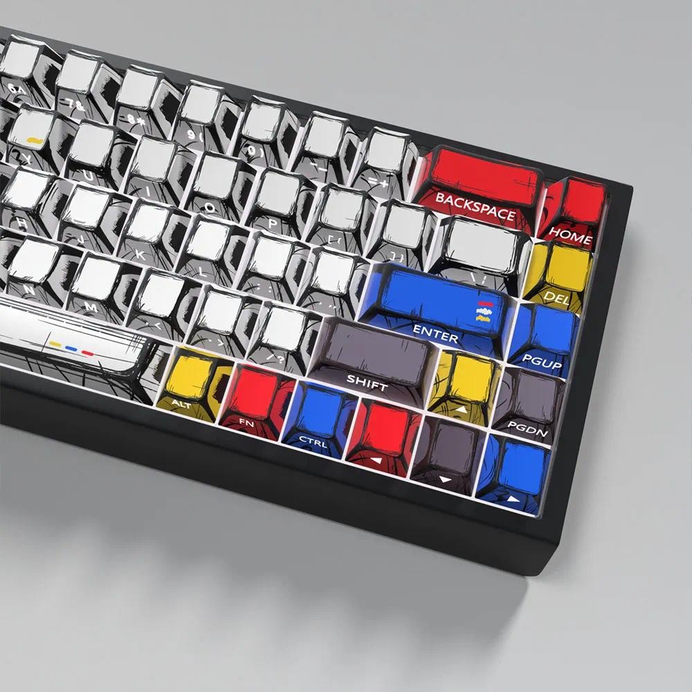 Caricature Keycap Cherry Profile PBT Letter Side-แกะสลักการส่งผ่านแสง Wooting Ace60 EZ63 Mad68 Mechanical Cool Keycaps Graffiti Keycap สําหรับ 60/65/68 - รูปที่ 4