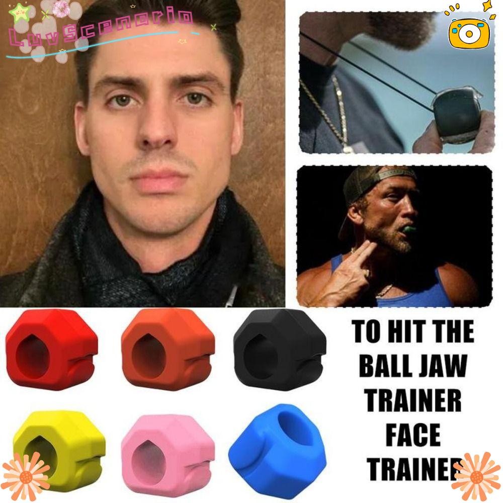 LUVSCENARIO Jawline Exerciser, Anti-stress Gum Tablets Jaw Trainer, Exerciser Shaper BPA ฟรีซิลิโคนน