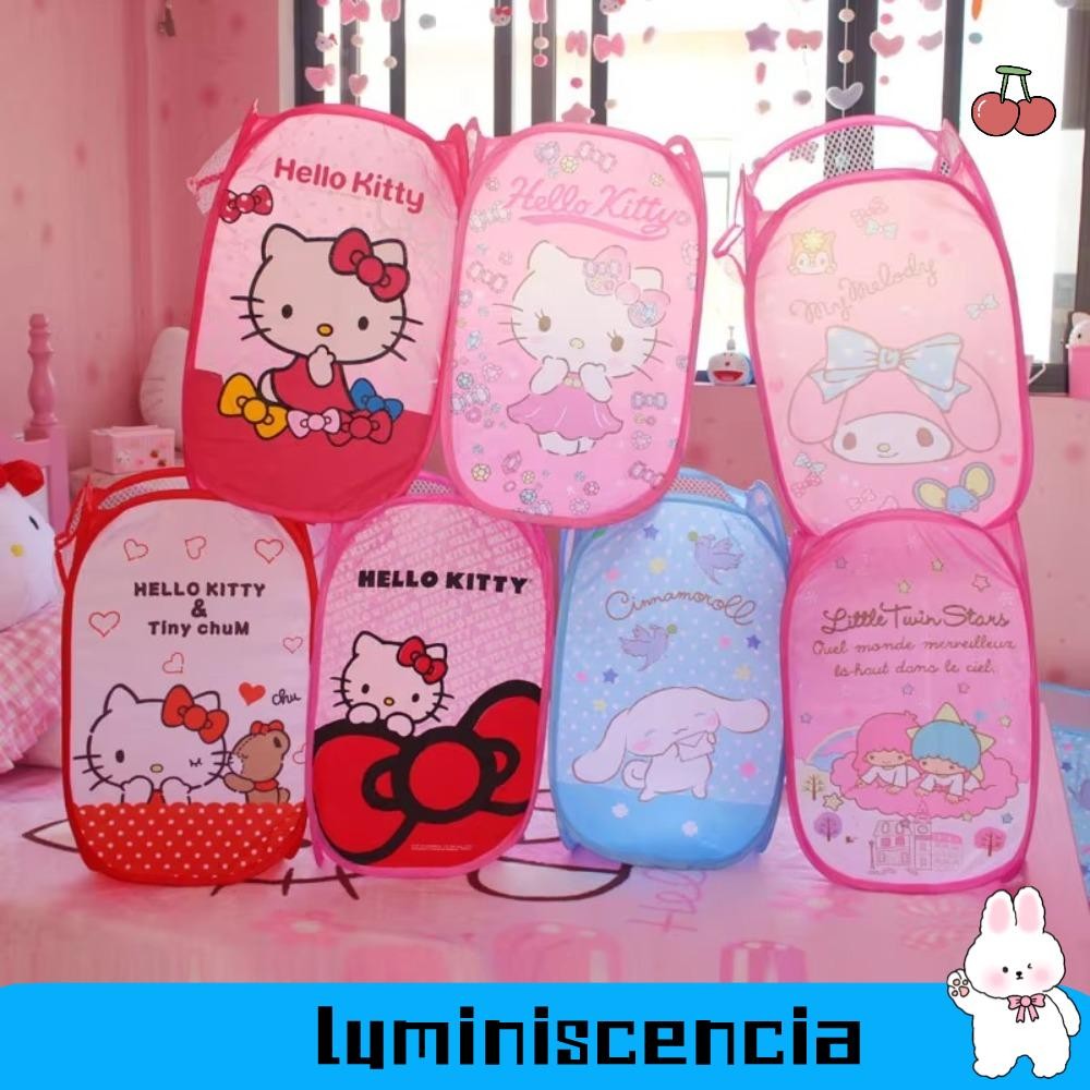 SANRIO ลูมินัสเซีย ตะกร้าซักผ้า, สวัสดี คิตตี้ ทํานอง การ์ตูน ซานริโอ เสื้อผ้าสกปรกตะกร้า, น่ารักความจุขนาดใหญ่โดราเอมอนพับเก็บเสื้อผ้าในครัวเรื