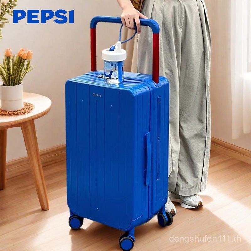 [ในสต็อก] กระเป๋าเดินทาง Pepsi PEPSI กระเป๋าล้อกว้าง ความจุขนาดใหญ่ กล่องรหัสผ่าน กระเป๋าล้อสากลเงีย