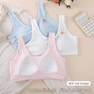 [Y D]🔥พร้อมส่ง🔥เสื้อชั้นในเด็กผู้หญิงคุณภาพสูง ผ้าไหมน้ำแข็งผ้าเย็นผ้านิ่มใส่สบาย ฟองน้ำเย็บติด#332