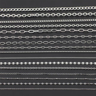 1M/แพ็คเครื่องประดับสแตนเลสโซ่ Cuban Link Chain Basic Punk Chain สําหรับสร้อยคอสร้อยข้อมือ DIY เครื่องประดับทํา