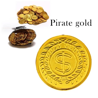 เหรียญโจรสลัด 100 เหรียญทอง coin สำหรับเล่นเกมประดับตกแต่งปาร์ตี้ แบบพลาสติก