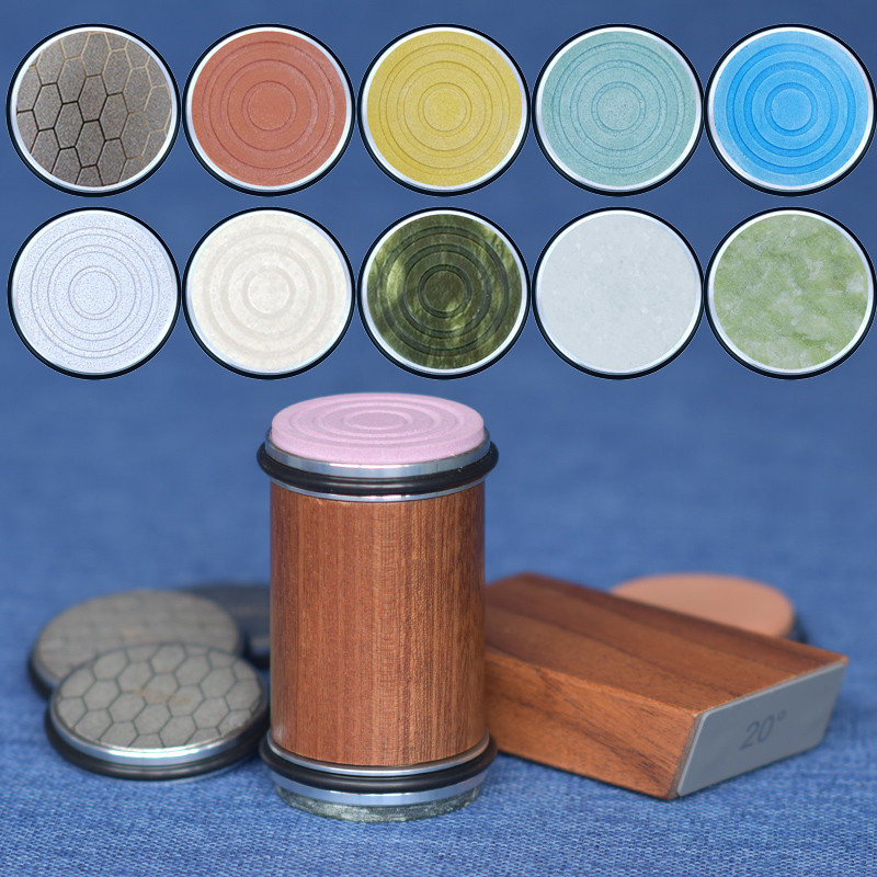 มีดกลิ้ง Sharpener sapele Magnetic Holder Whetstone Sharpening Stone Kit 15 และ 20 องศามุม Roller อุปกรณ์ครัว