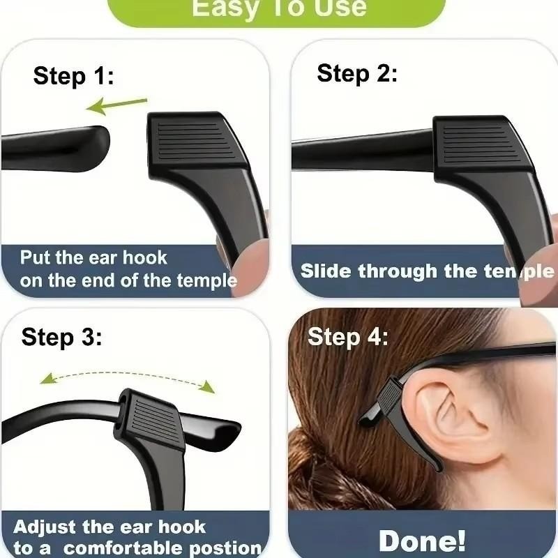 ซิลิโคนกันลื่น ป้องกันการลื่นไถล แว่นตาขาจับหู-ป้องกันการหล่นแว่นตาผู้ถืออุปกรณ์เสริม - รูปที่ 6