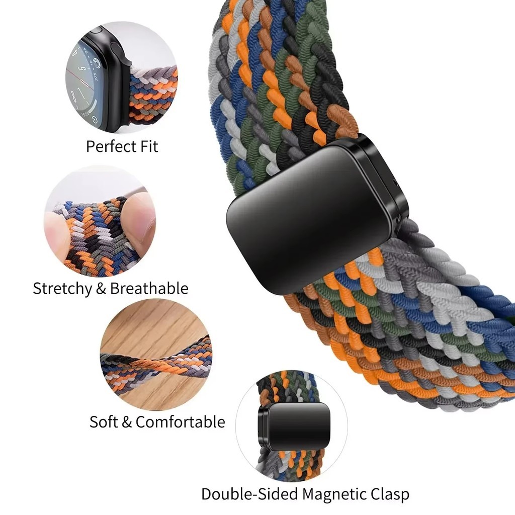 สายรัดไนลอน + PC สําหรับ Amazfit bip 6 Band สร้อยข้อมือถักแม่เหล็กสายรัดข้อมือสําหรับ bip6 อุปกรณ์เสริม