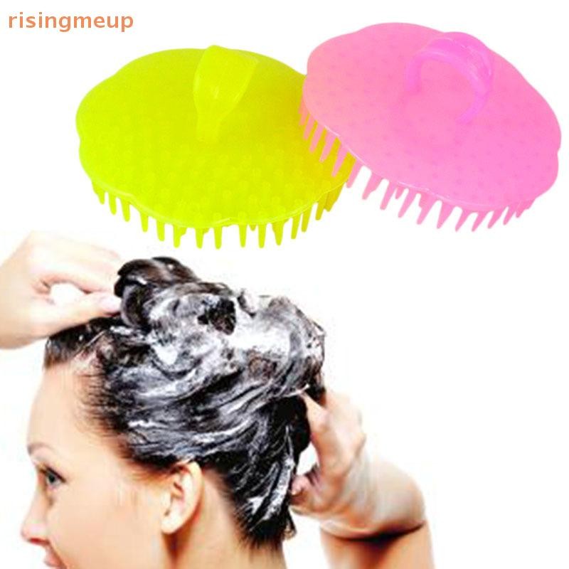 [risingmeup] แปรงแชมพู แปรงหนังศีรษะสําหรับผู้ใหญ่ หวีกาวนุ่ม ผมยาว นวดหนังศีรษะ ใหม่