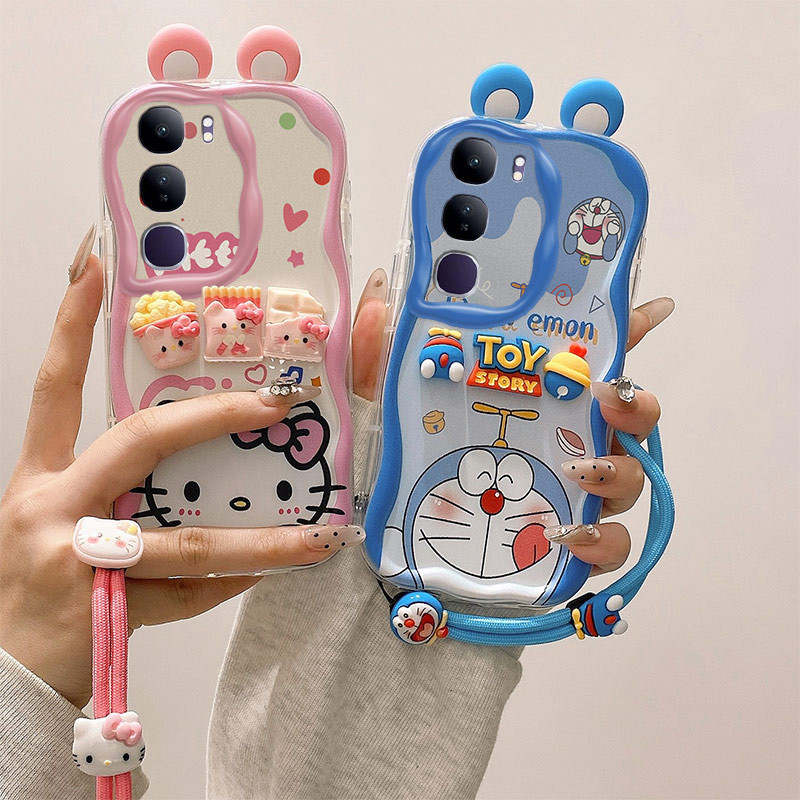เคส Vivo Y19s Case Kuromi Cute 3D Ears cream edge Soft Phone Case TY-EDNY