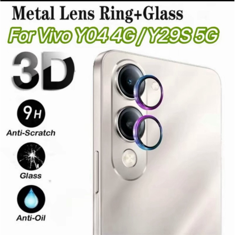 ฟิล์มวงแหวนเลนส์กล้อง สำหรับ VIVO Y04 4G ฟิล์มกระจกนิรภัยโค้ง ป้องกันเลนส์กล้อง