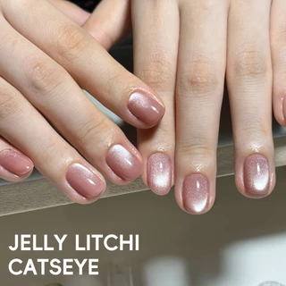 XEIJAYI 15มล--M117 น้ำยาทาเล็บลายตาแมวลิ้นจี่ ติดทนนานและเงางาม สำหรับร้านทำเล็บและของขวัญวันหยุด