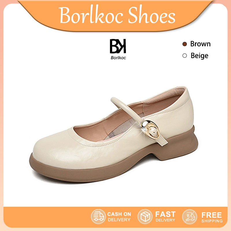 Borlkoc รองเท้าแตะผู้หญิง รองเท้าแฟชั่นผู้หญิง รองเท้าแตะหัวกลม พื้นนุ่ม สบาย ทันสมัย รองเท้าแตะ
