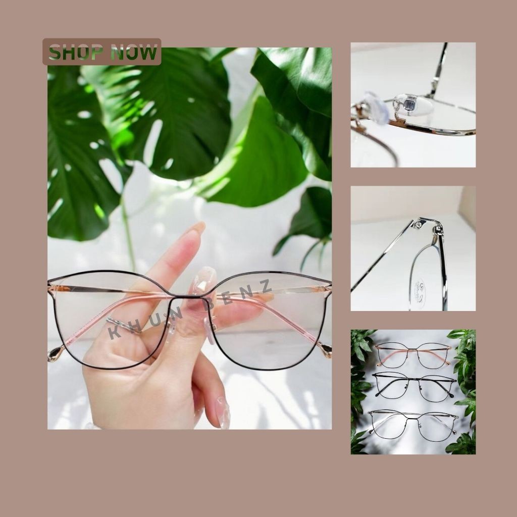 แว่นตาสายตาสั้น เลนส์บลูบล็อคออโต้ รุ่น  Aongfong อองฟอง 72835 ในร่มเลนส์ใส ออกแดดเปลี่ยนสีเทาดำ กรอ