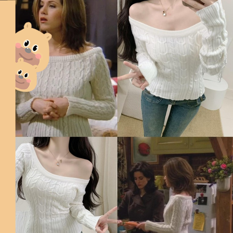 🎀bearbra🎀เสื้อครอปแขนยาวผู้หญิง เสื้อครอปรัดรูปแฟชั่นเกาหลีสุดเซ็กซี่ แฟชั่นย้อนยุคที่เรียบง่าย ดีไซน์แบบสายเดี่ยว ใส่แล้วอบอุ่น