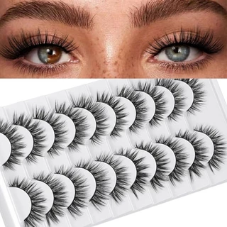 7TILOYSHOP ขนตาปลอม, Handmade Cruelty-free Faux Mink Lash, แฟชั่นผู้หญิง Natrual ยาวเต็มแถบขนตาปลอมขนตาขนตา