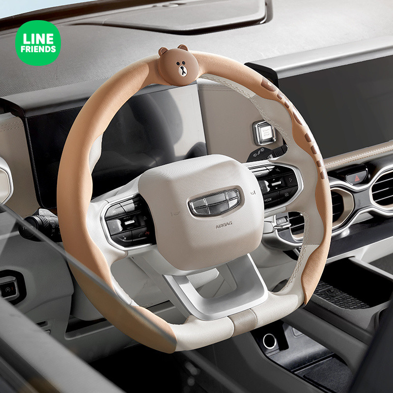 ที่หุ้มพวงมาลัยรถยนต์กันลื่นบางเฉียบ D-Type Card Universal Grip Cover เหมาะสําหรับ Four Seasons BMW Benz Tesla ฝาครอบป้องกัน