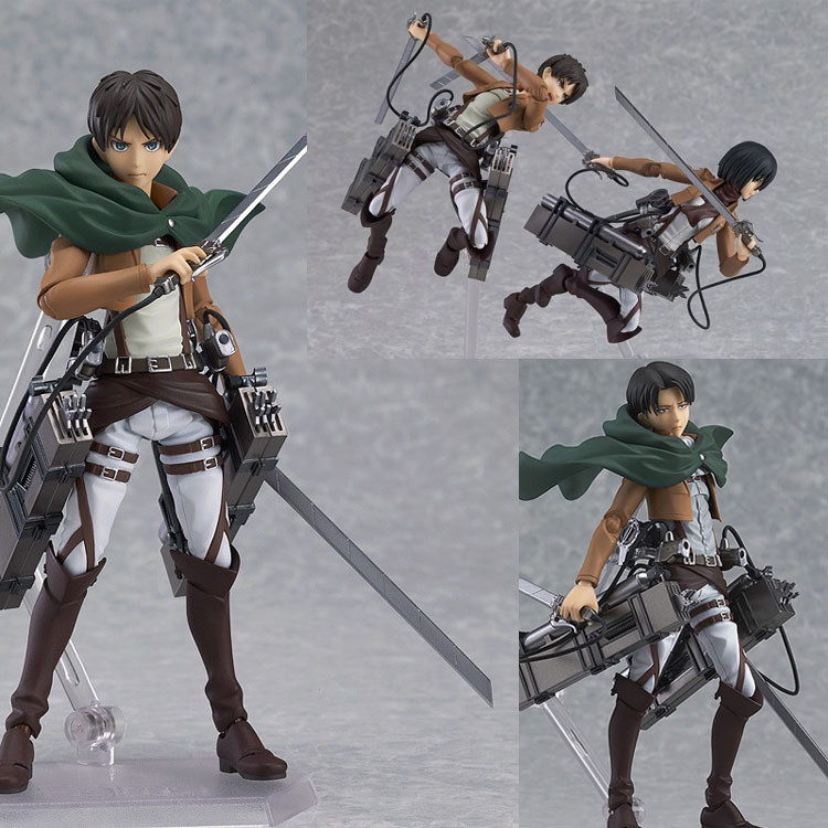 [DW] Attack on Titan Figure figma 203 Mikasa 207 Allen 213 Captain Action Figure ตกแต่งโมเดล