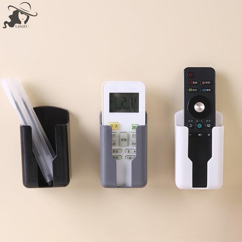 Lishu Universal ที่วางรีโมทคอนโทรลชาร์จโทรศัพท์เครื่องปรับอากาศรีโมทคอนโทรลชั้นวางติดผนังขาตั้ง th
