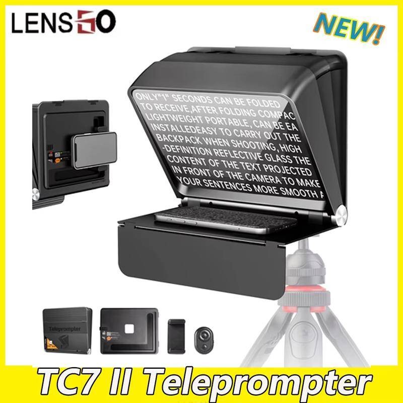 Lensgo TC7 II Portable Teleprompter Universal สําหรับกล้อง DSLR Photo Studio iPad สมาร์ทโฟนสัมภาษณ์ก